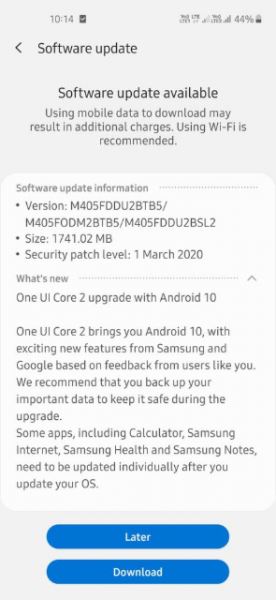 <br />
						Android 10 для Samsung Galaxy M40: что нового и когда ждать обновление<br />
					